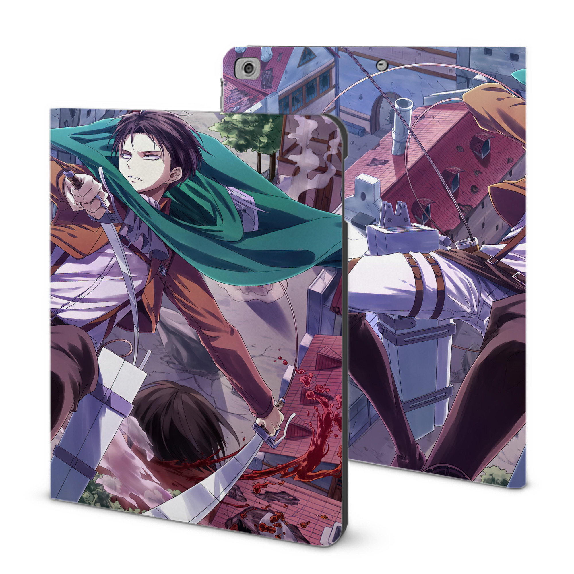 （画像用） 進撃の巨人 Attack on Titan IPad ケース ブック型 PUレザー TPU 耐衝撃 軽量 薄型 ペン収納なし 全面保護 IPad 各モデル対応
